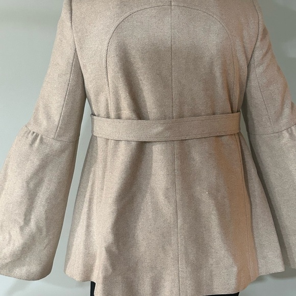ANN TAYLOR LOFT COAT-Size 6-Color is Light Brown Heather-Stand up collar snapped - Picture 8 of 8